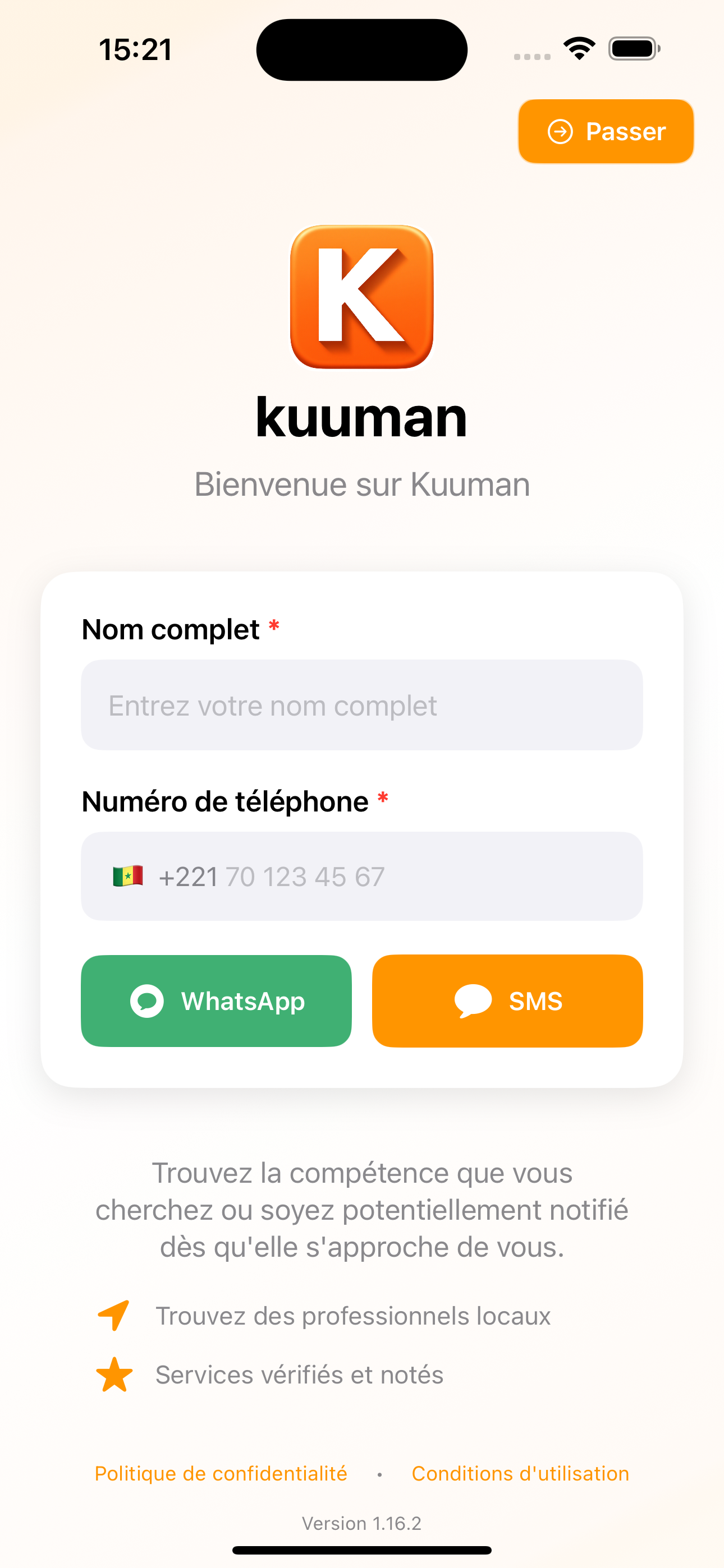 Kuuman App - Installation